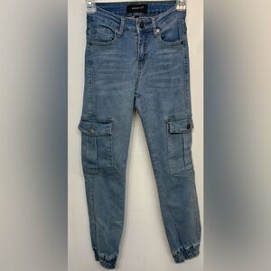 Between Us Blue Cargo Jogger Denim Jeans Women’s Size 0 NWOT